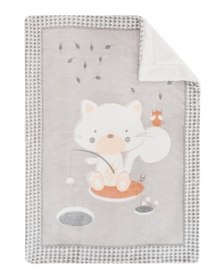 Супер меко бебешко одеяло с шерпа Kikkaboo Polar Fisher 80/110 см сиво