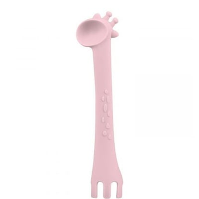 Лъжица силиконова Giraffe Розова