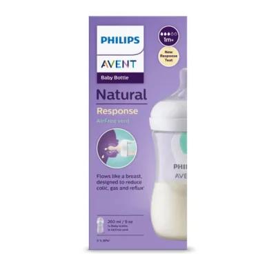 шише с биберон  Natural Response 1 м+260 ml+ вентил отвор Air free