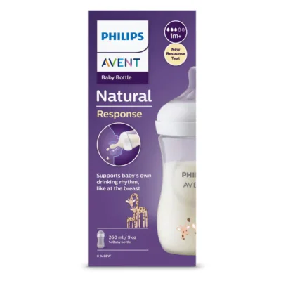шише с биберон avent Natural Response 1м+260 ml жирав