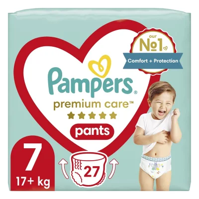 ГАЩИ памперс премиум кеър - pampers premium care 7 (17+кг.) 27бр