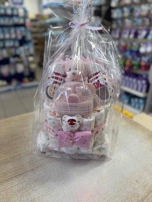 сет детска количка от памперси момиче