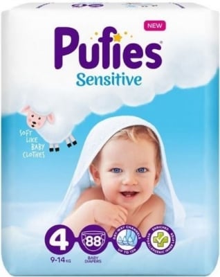 Пелени пуфис pufies sensitive 4 -7-18кг /88бр./
