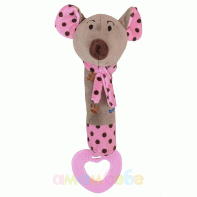 Плюшена играчка пискун розова мишка