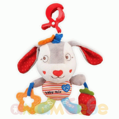 Плюшена музикална играчка зайче с червени уши