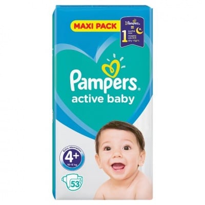 Памперс - pampers active baby 4+ (10-15) 54бр.