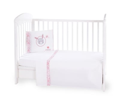 Бебешки спален комплект 3 части EU Style 70/140 Kikkaboo Pink Bunny