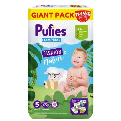 пелени пуфис Pufies Fashion and Nature 5 11-16кг /72бр./ MAXI PACK