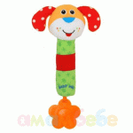 Плюшена играчка пискун куче с червени уши