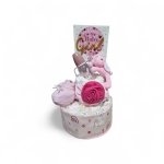 Сет торта от памперси за момиче