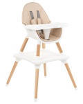 Дървен стол за хранене Kikkaboo Multi 3in1 Beige