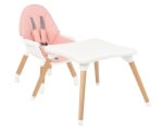 Дървен стол за хранене Kikkaboo Multi 3in1 Pink
