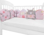 Комплект плюшени възглавници за кошара Kikkaboo Pink Bunny