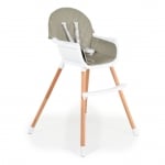 Дървен стол за хранене Gelato 2в1 сив