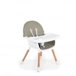 Дървен стол за хранене Gelato 2в1 сив