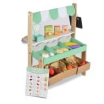 Дървен Супермаркет с продукти Moni Toys 4425