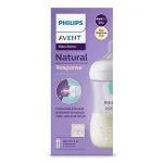 шише с биберон avent Natural Response 1 м+260 ml+ вентил отвор Air free мече